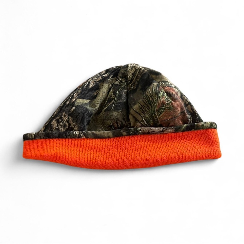 Camouflage Beanie with Orange Trim